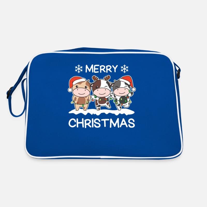 Frohe Weihnachten Kuh Heiligabend Kühe Retro Tasche