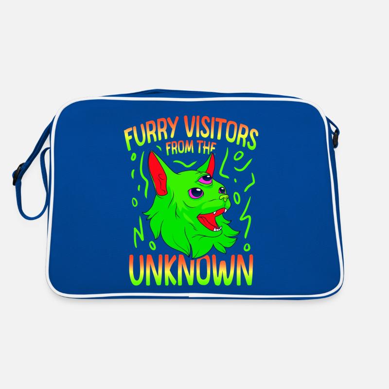 Katze Alien, UFO, UAP, Space, Weltraum Flugobjekt Retro Tasche