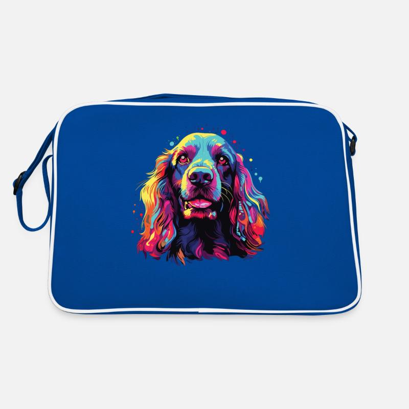 Wasserfarben Farbenfroher Cocker Spaniel Retro Tasche