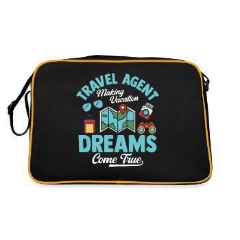 Réaliser ses rêves de vacances - Agence de voyage - Sac Retro - noir/or - Dos