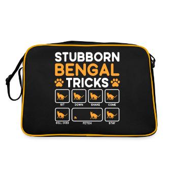 Stubborn Tricks Bengal Cat - Retro Tasche - Schwarz/Gold - Hinten