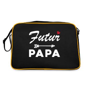 Futur Papa Humour Cadeau Homme Fête des Pères - Sac Retro - noir/or - Dos