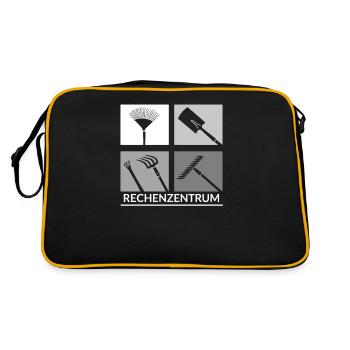 Gärtner Landschaftgärtner Pflanzen RECHENZENTRUM - Retro Tasche - Schwarz/Gold - Hinten