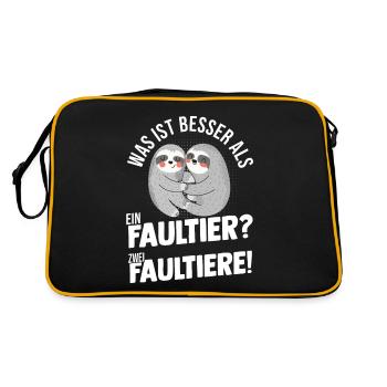 Faultier - Retro Tasche - Schwarz/Gold - Hinten