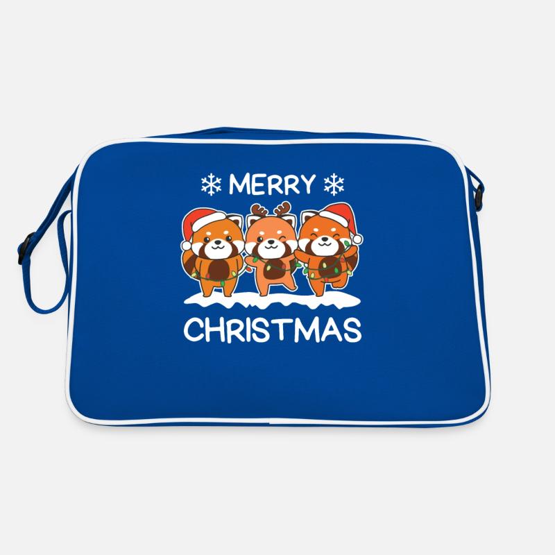 Joyeux Noël Panda Rouge Réveillon de Noël Rouge Sac Retro