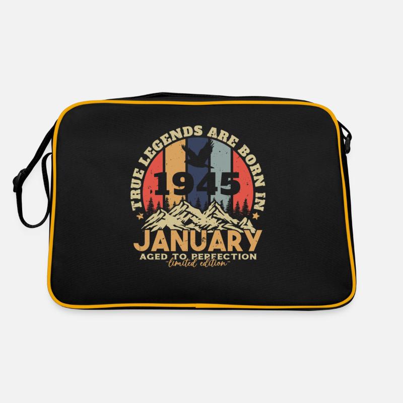 Cadeau D'anniversaire Nées En Janvier 1945 - Sac Retro - noir/or
