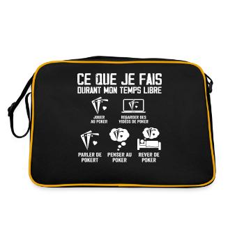Ce Que je Fais Durant Mon Temps Libre Poker - Sac Retro - noir/or - Dos