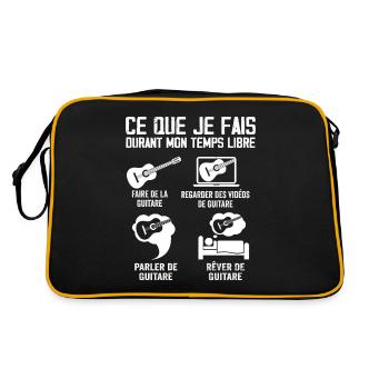 Ce que je fais durant mon temps libre Guitare - Sac Retro - noir/or - Dos