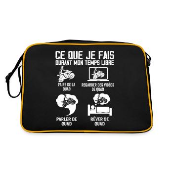 Ce que je fais durant mon temps libre QUAD - Sac Retro - noir/or - Dos