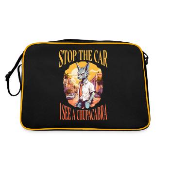 Kryptozoologen Chupacabra-Kreaturen lustiges - Retro Tasche - Schwarz/Gold - Hinten