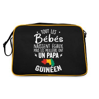 Bébés égaux meilleurs ont un papa Guinéen - Sac Retro - noir/or - Dos