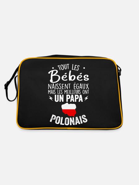Bébés égaux meilleurs ont un papa Polonais - Sac Retro - noir/or - Dos