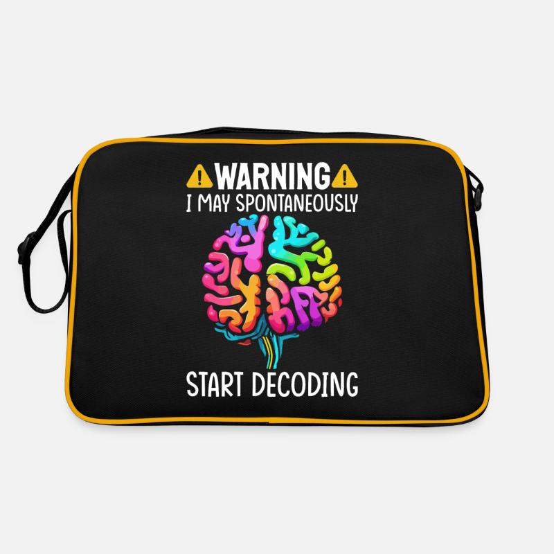 Funny Dyslexia Awareness Dyslexic - Retro Bag - black/gold