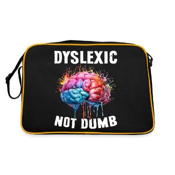 Funny Dyslexia Awareness Dyslexic - Retro Bag - black/gold - Back