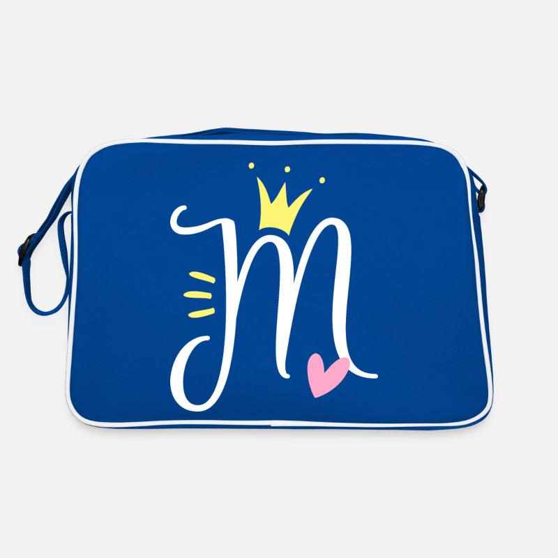 Lettre M Lettre initiale Couronne Sac Retro