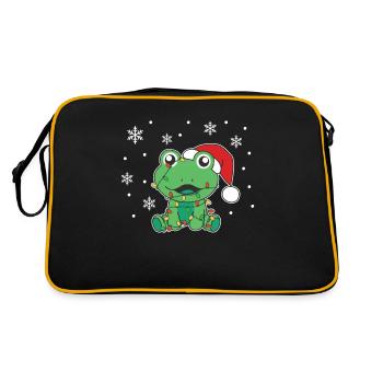 Grenouille Noël Hiver Animaux Grenouille - Sac Retro - noir/or - Dos