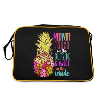 Nurse Midwife Birth Worker - Retro Tasche - Schwarz/Gold - Hinten