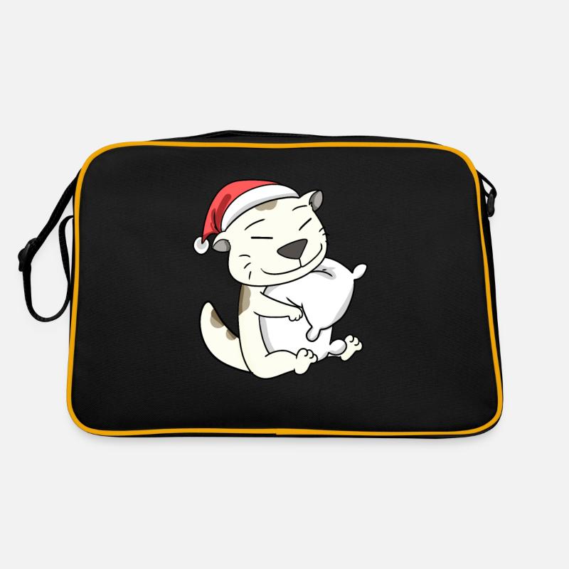 Chat Mignon Devon Rex Fatigué Noël Sac Retro