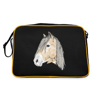 haflinger - Retro Tasche - Schwarz/Gold - Hinten
