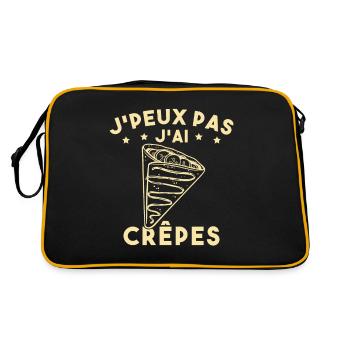 J'peux Pas J'ai Crêpes Cadeau Humour Drole - Sac Retro - noir/or - Dos