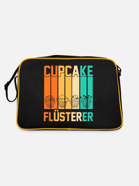 Backen Cupcakes - Retro Tasche - Schwarz/Gold