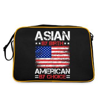 Asiatisch-amerikanische US-Flagge - Retro Tasche - Schwarz/Gold - Hinten