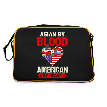 Asiatisch-amerikanische US-Flagge - Retro Tasche - Schwarz/Gold - Hinten
