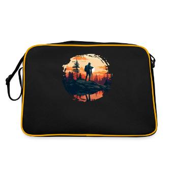 Photographe de paysage, Appareil photo, Photographe de nature - Sac Retro - noir/or - Dos