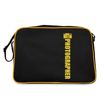 Photographe de paysage, Appareil photo, Photographe de nature - Sac Retro - noir/or - Dos