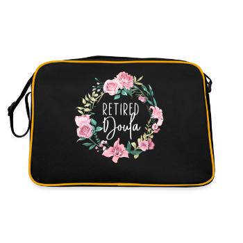 Doula Birth Worker Retirement - Retro Tasche - Schwarz/Gold - Hinten
