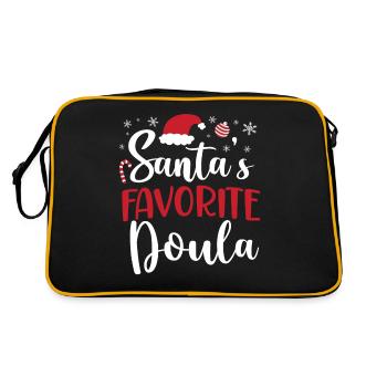Doula Birth Worker Christmas - Retro Tasche - Schwarz/Gold - Hinten