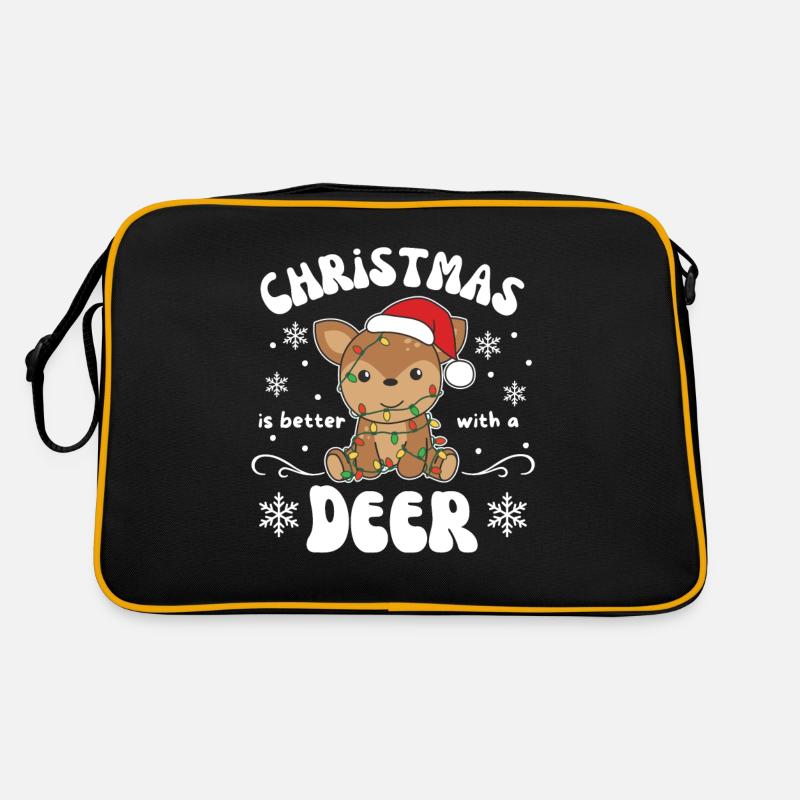 Weihnachten ist besser mit einem Reh Retro Tasche