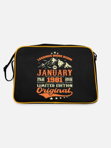 Légendaire Depuis Janvier 1981 Vintage Rétro 1981 - Sac Retro - noir/or - Dos
