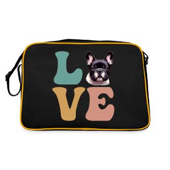 French Bulldog Frenchie Dog Lover - Retro Bag - black/gold - Back