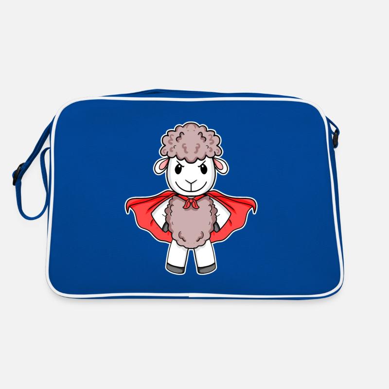 Schaf Superheld Held Motiv Retro Tasche