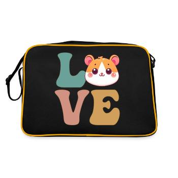 Cute Hamster Hammy - Retro Bag - black/gold - Back