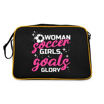 Soccer féminin, Football féminin, Football féminin - Sac Retro - noir/or - Dos