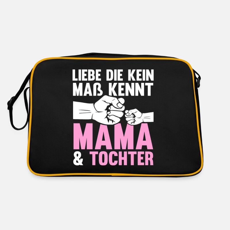 Mutter Muttertag Mama und Tochter - Retro Tasche - Schwarz/Gold