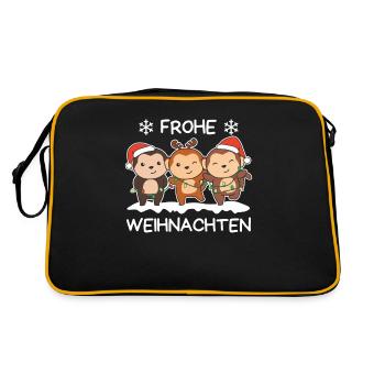 Merry Christmas Monkey Christmas Eve Monkey - Retro Bag - black/gold - Back