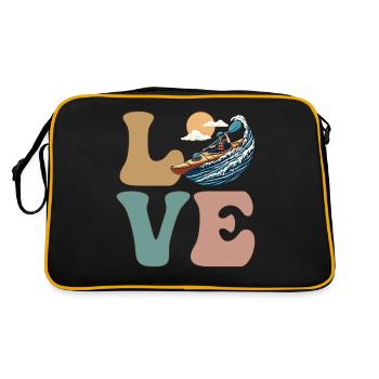 Kajak Kajakfahrer - Retro Tasche - Schwarz/Gold - Hinten