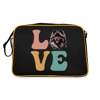 Keeshond Amoureux des chiens - Sac Retro - noir/or - Dos