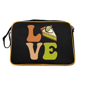 Key Lime Pie Florida Dessert - Retro Tasche - Schwarz/Gold - Hinten