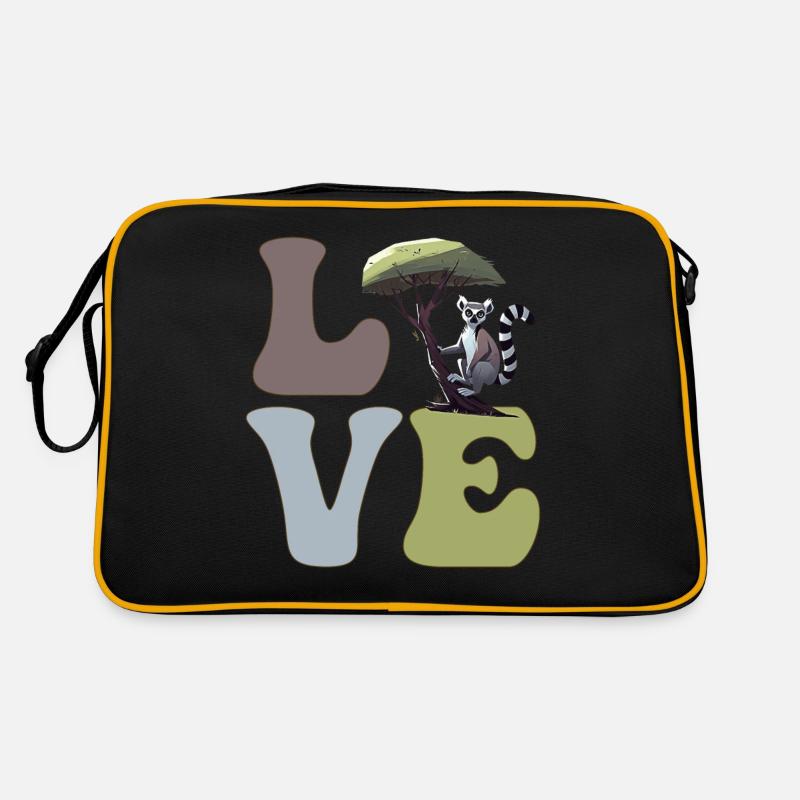 Lemur Ringelschwanz Retro Tasche