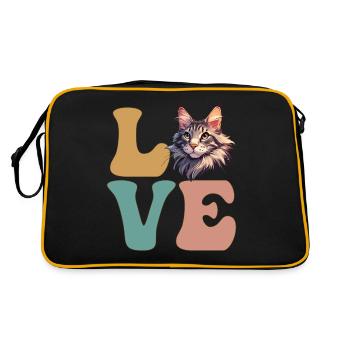 Chat Maine Coon - Sac Retro - noir/or - Dos