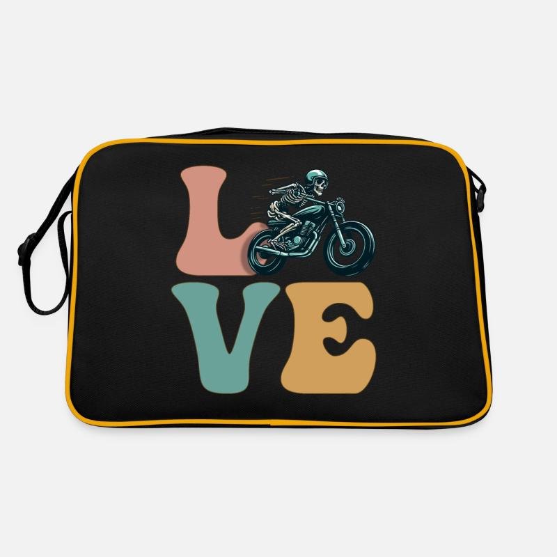 Motorcycling Motorcyclist Motorcycle Skeleton Retro Bag