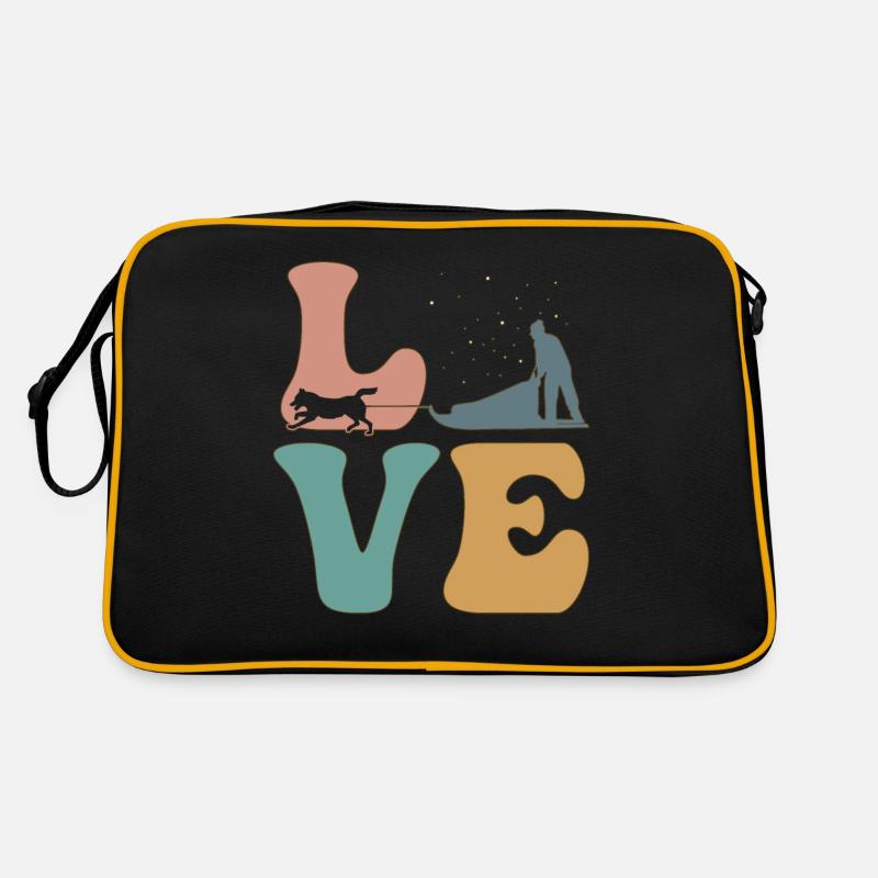Mushing Schlittenhund Schlittenhundeführer Retro Tasche