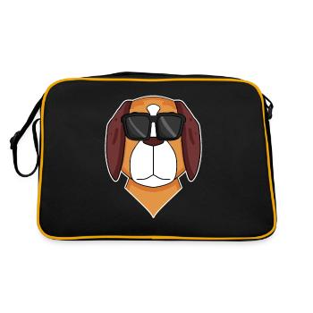 Chien Saint-Bernard à lunettes - chien cool - Sac Retro - noir/or - Dos