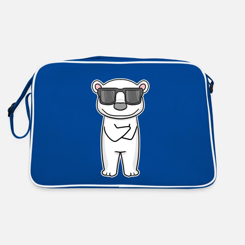 Eisbär mit Brille Retro Tasche