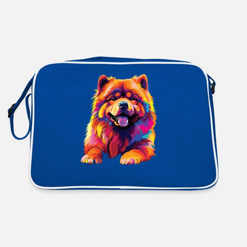 Wasserfarben Farbenfroher Chow Chow Retro Tasche