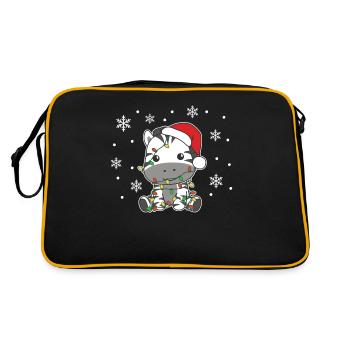 Zebra Christmas Winter Animals Zebra - Retro Bag - black/gold - Back